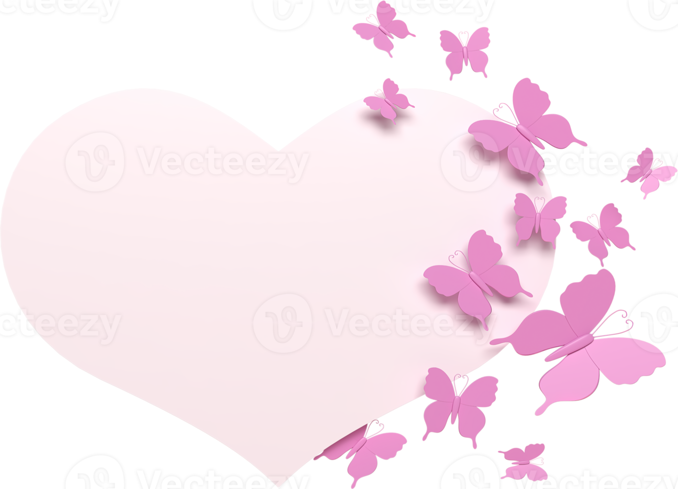 access element for Valentine's Day and Mother's Day greeting card, 3D rendering of celebrations on special days. png