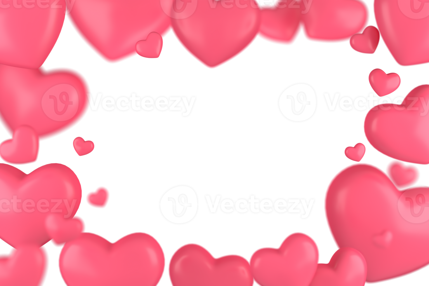 access element for Valentine's Day and Mother's Day greeting card, 3D rendering of celebrations on special days. png