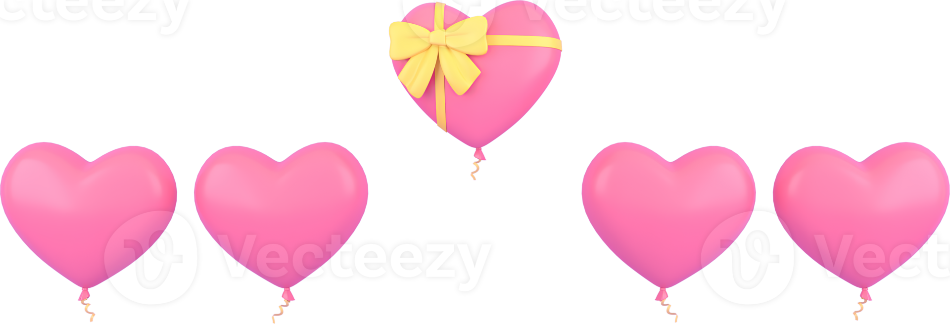 access element for Valentine's Day and Mother's Day greeting card, 3D rendering of celebrations on special days. png