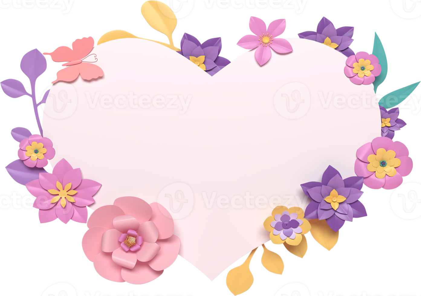 access element for Valentine's Day and Mother's Day greeting card, 3D rendering of celebrations on special days. png