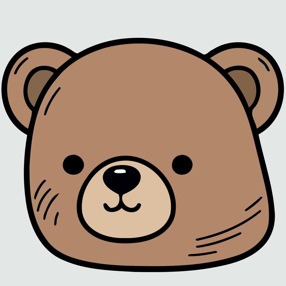 brown bear mammal animal head vector