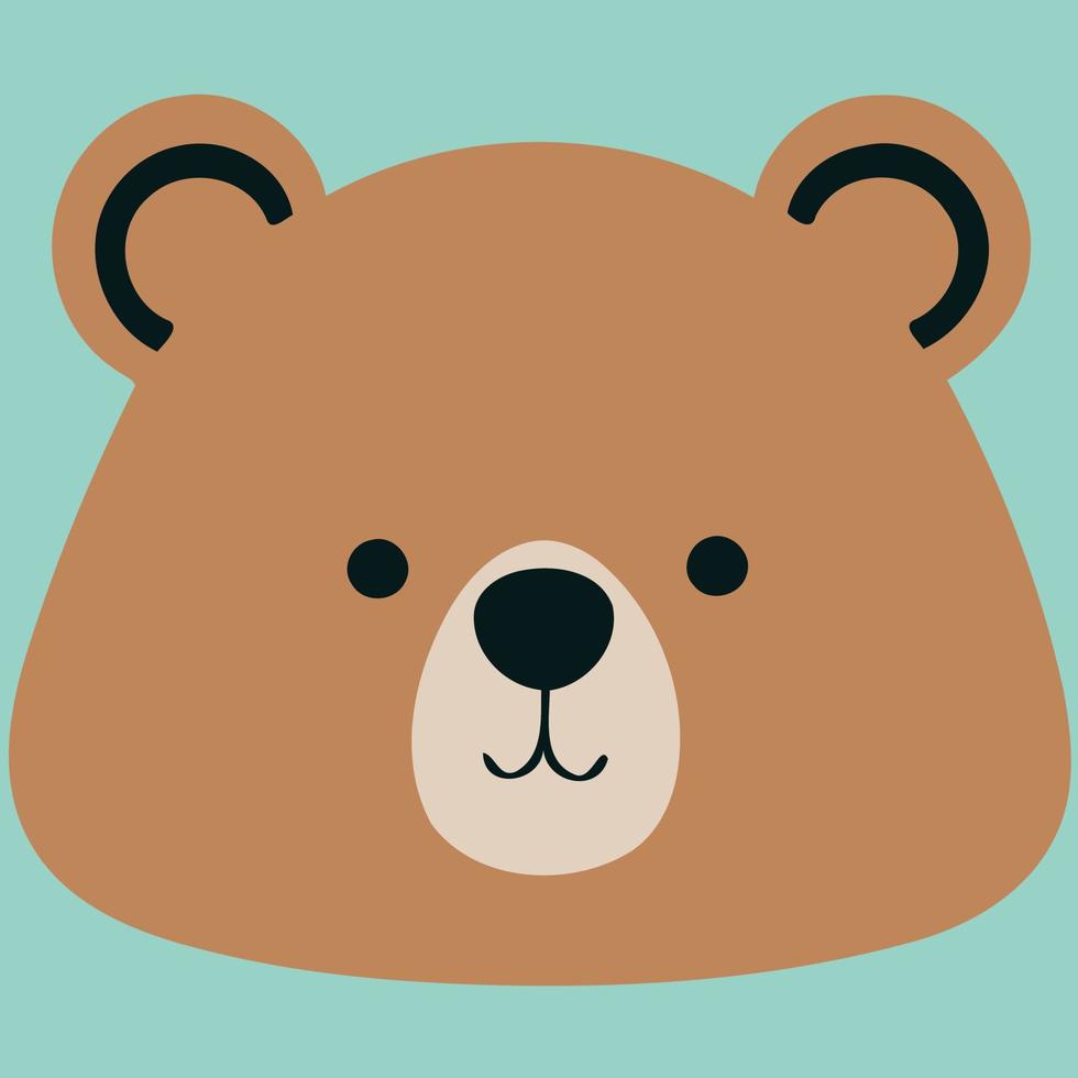 brown bear mammal animal head vector