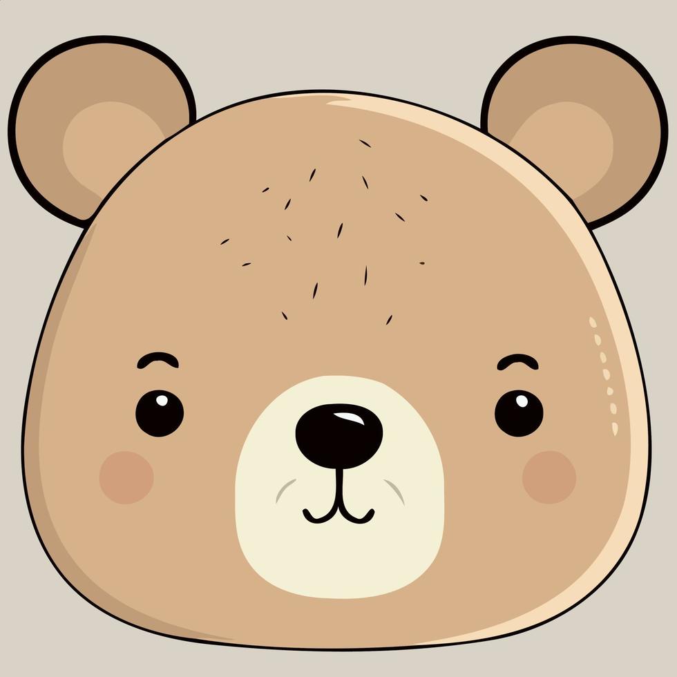 brown bear mammal animal head vector