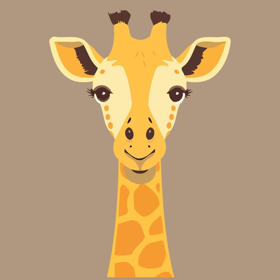 cute giraffe mammal animal head vector