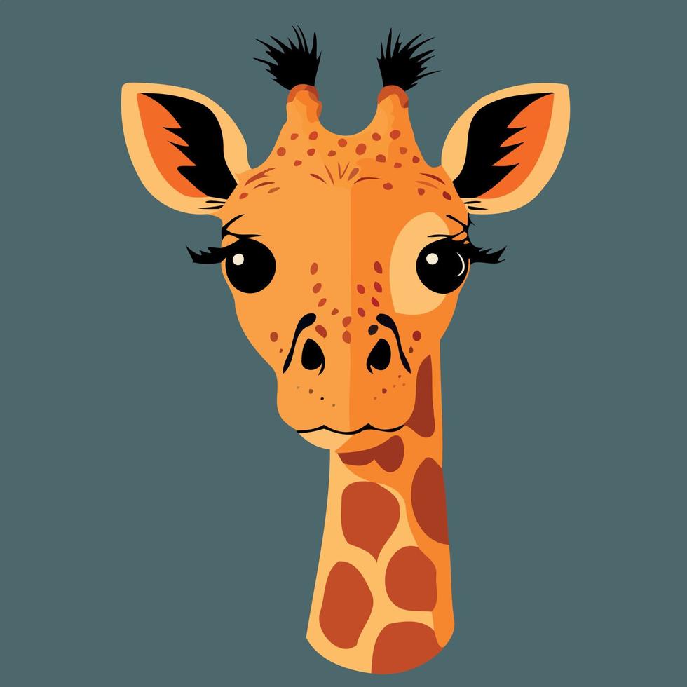 cute giraffe mammal animal head vector