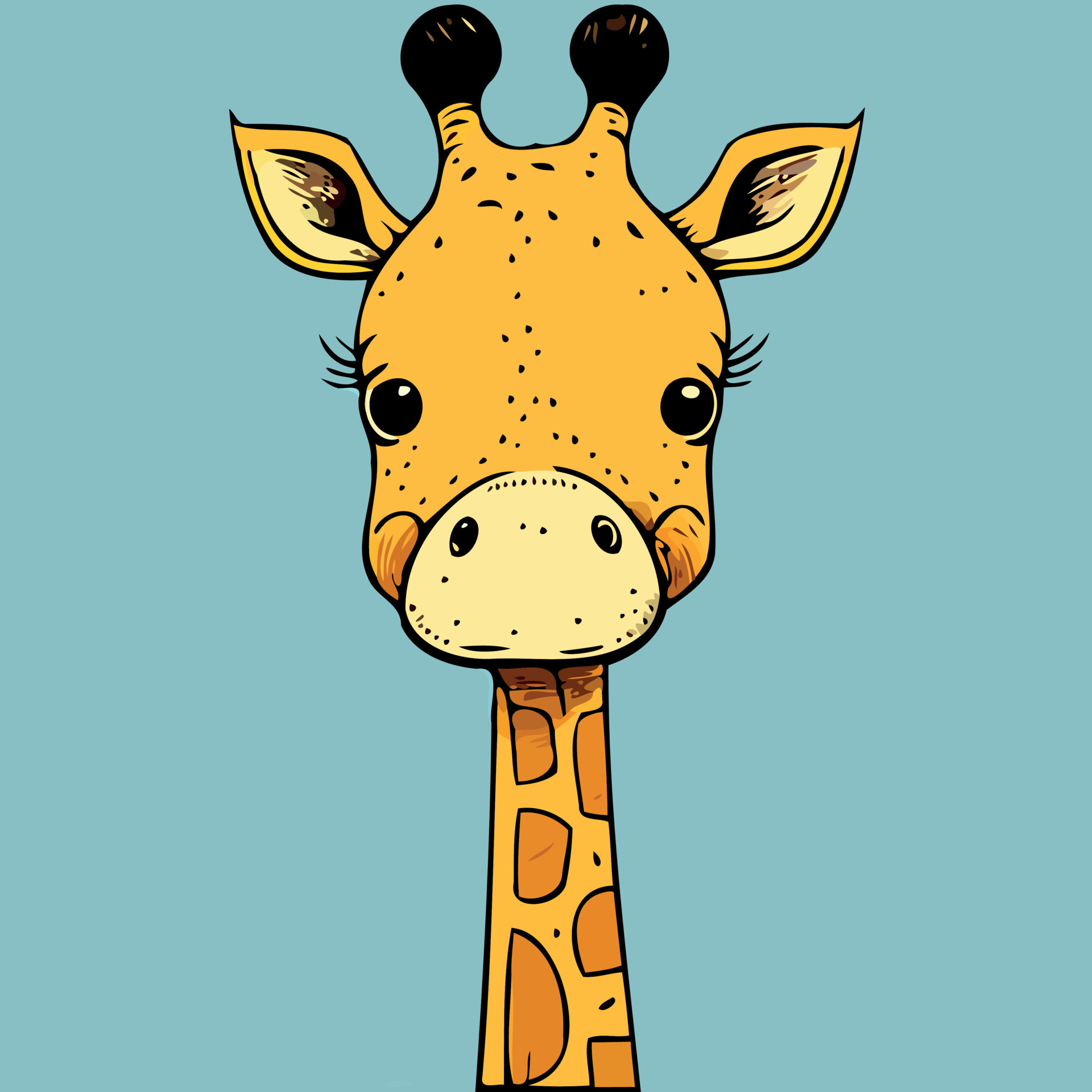 cute giraffe mammal animal head 19039573 Vector Art at Vecteezy