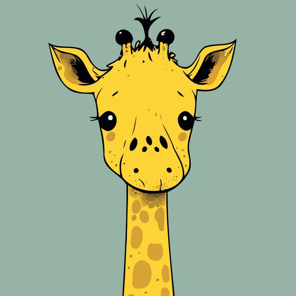 cute giraffe mammal animal head vector