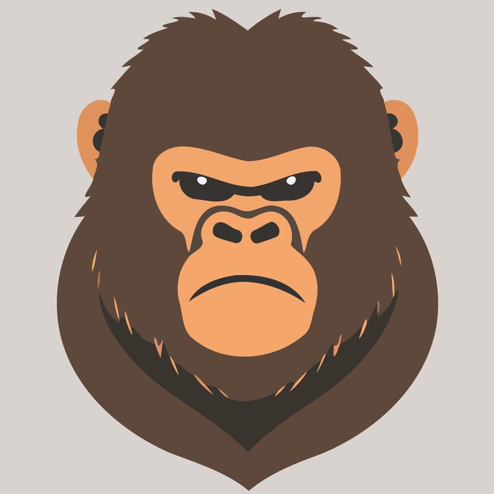 animal head mammal primate gorilla vector