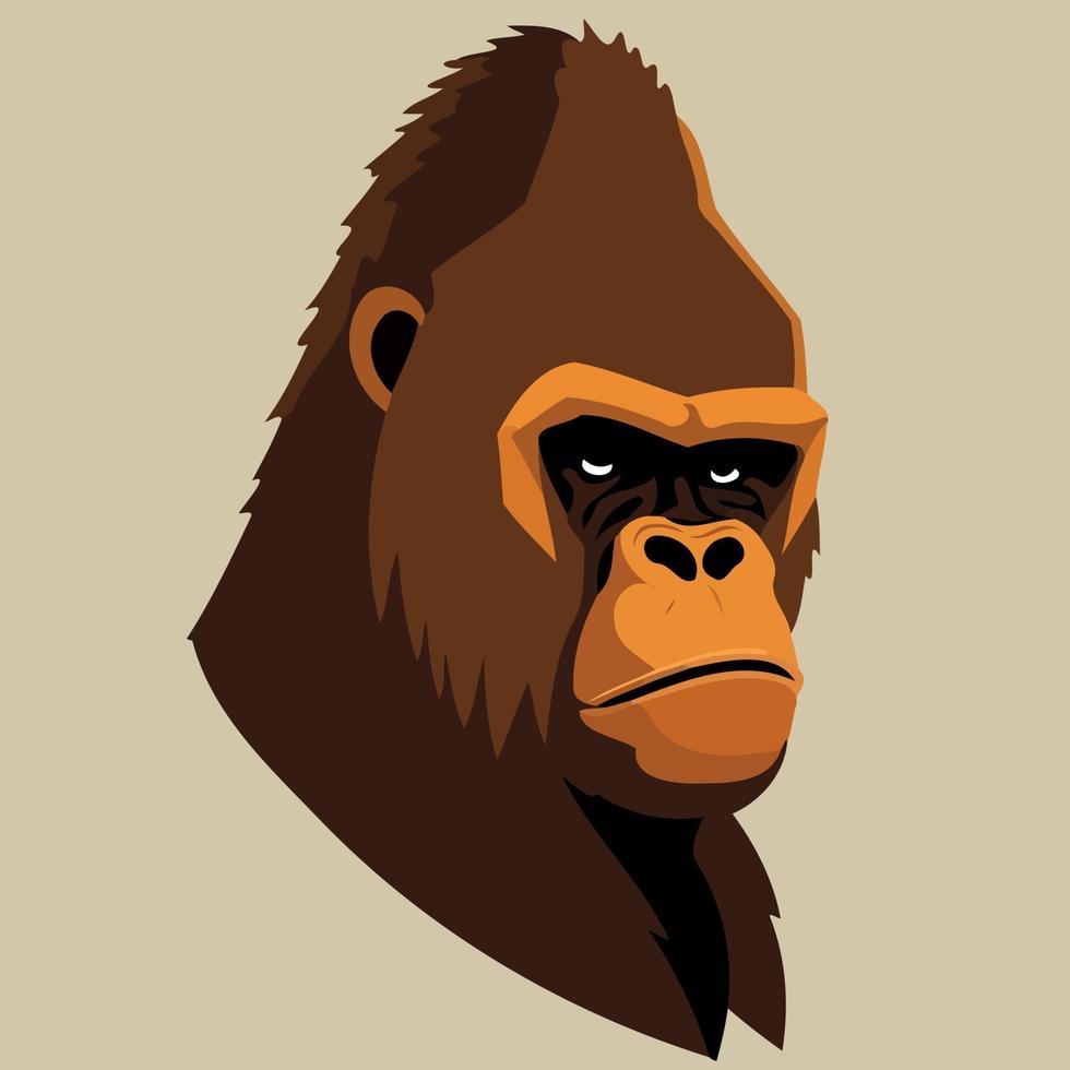 animal head mammal primate gorilla vector