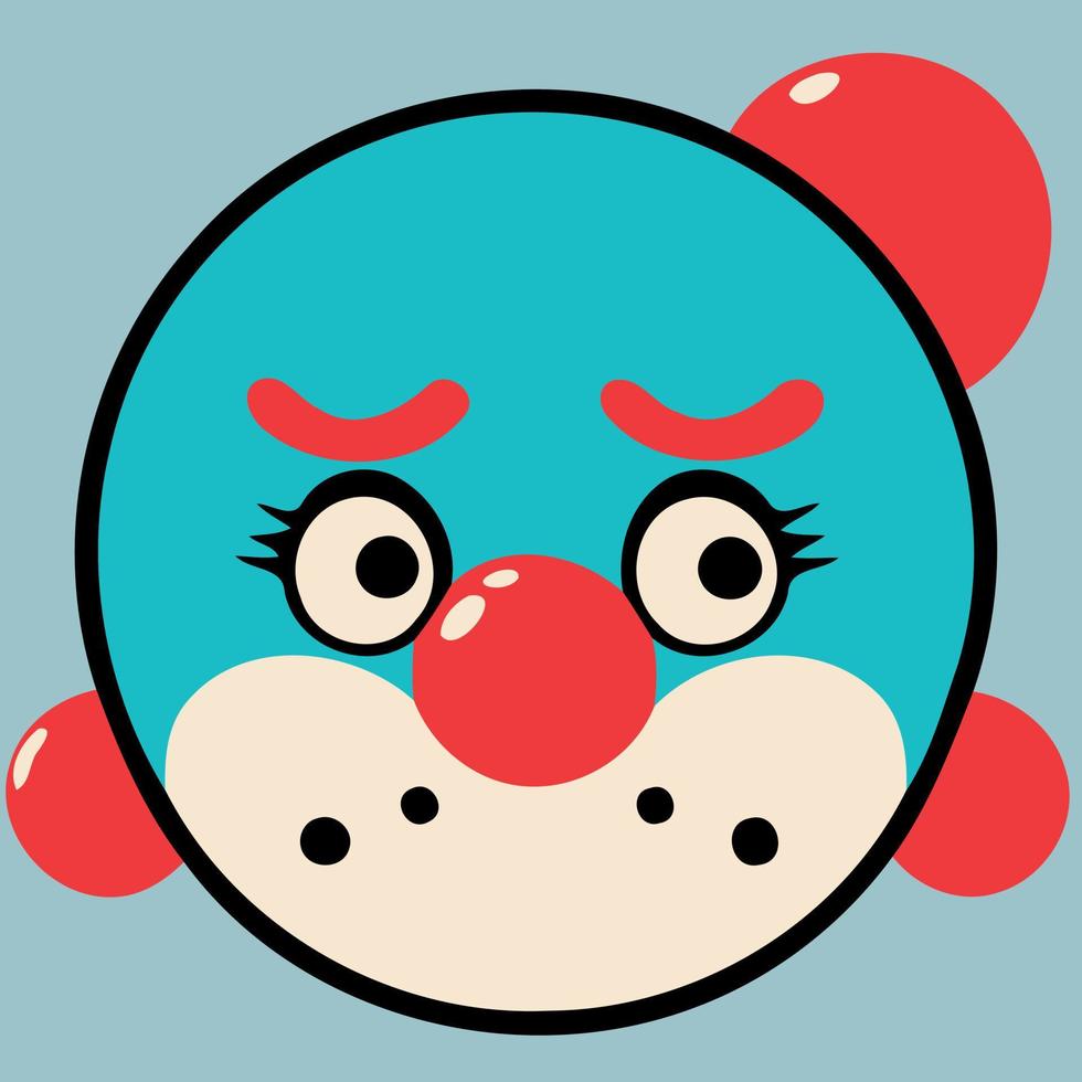 cara de persona disfrazada de payaso vector