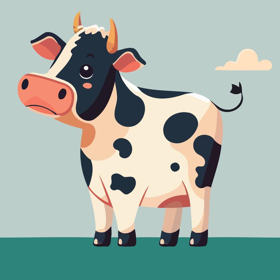 cute cow body vector