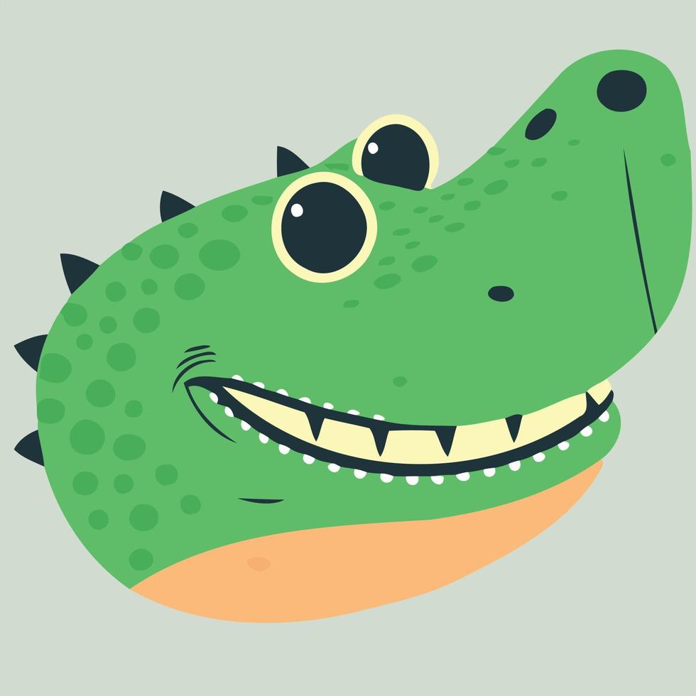 animal face reptile crocodile vector