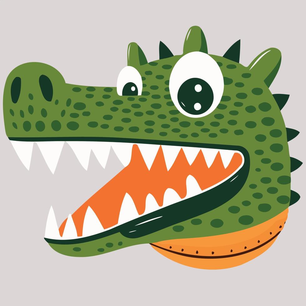 animal face reptile crocodile vector