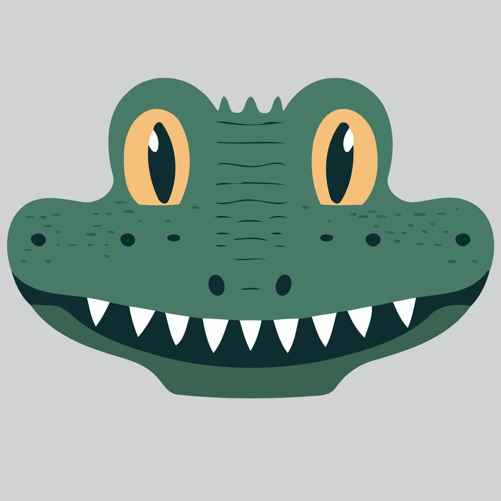 animal face reptile crocodile vector