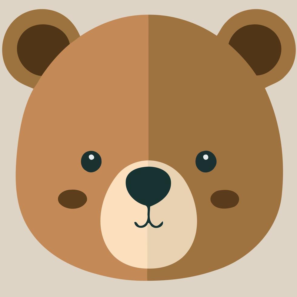 brown bear mammal animal head vector
