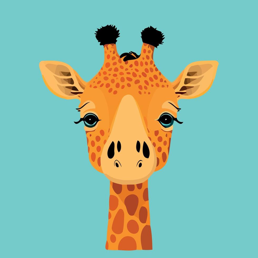 cute giraffe mammal animal head vector