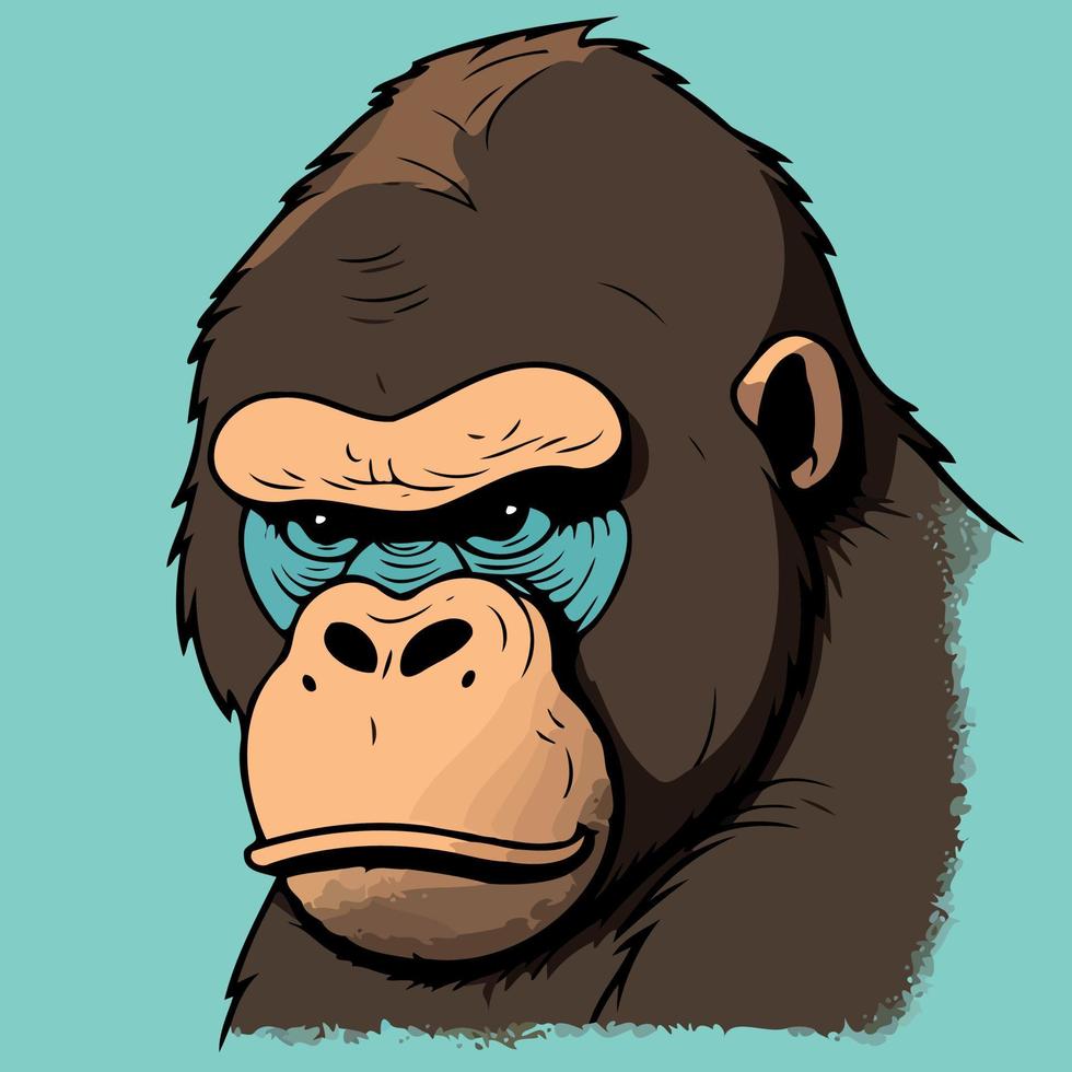 animal head mammal primate gorilla vector
