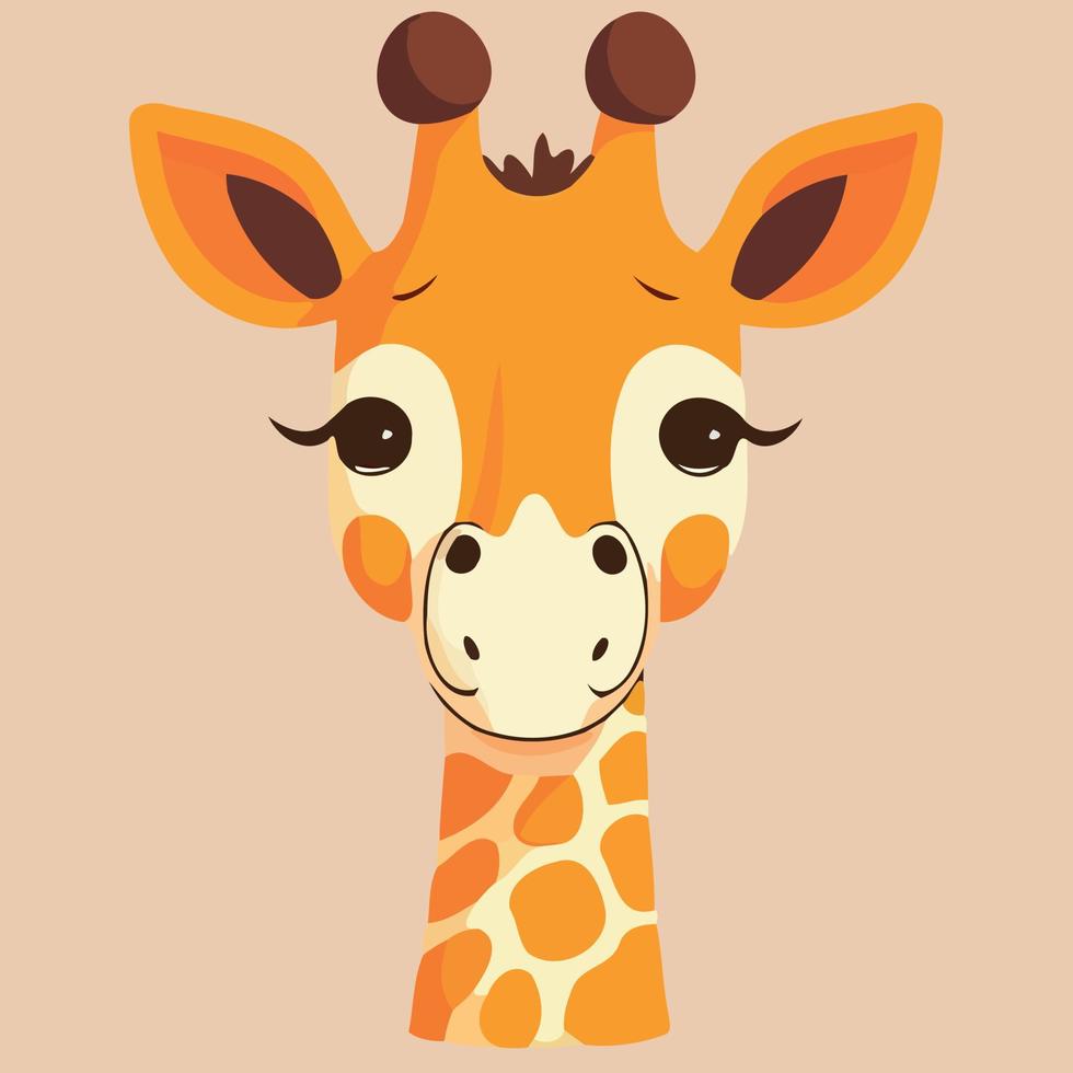 cute giraffe mammal animal head vector