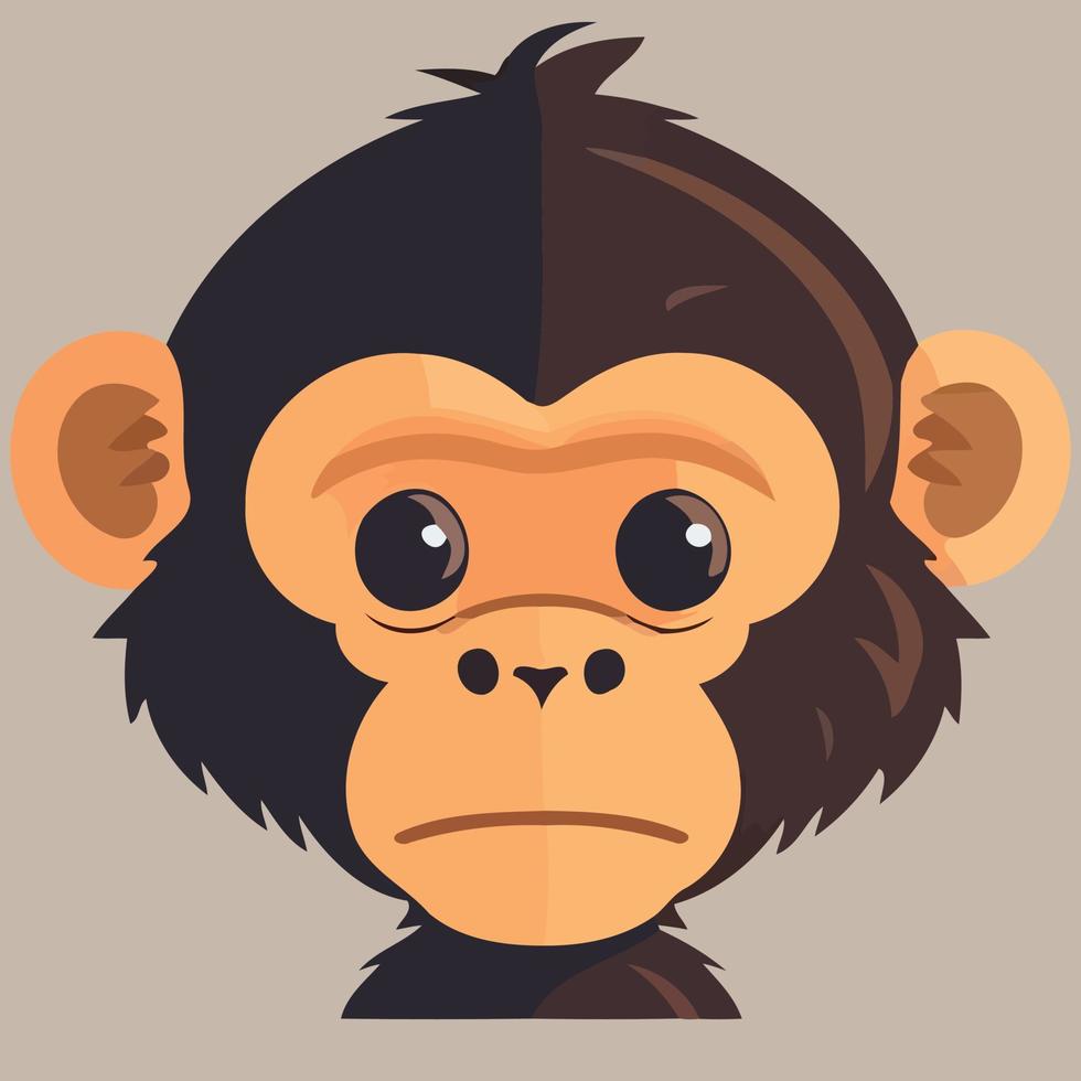 animal mammal cute primate chimpanzee vector