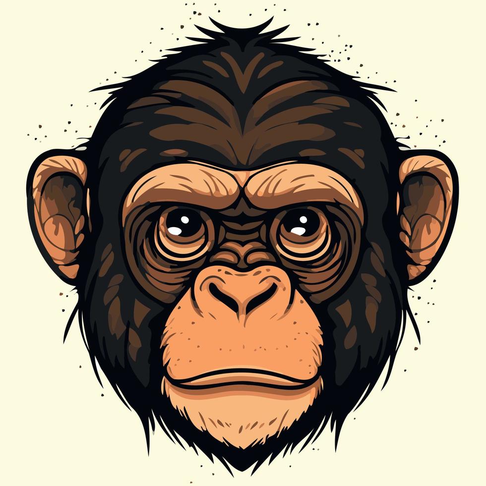 animal mamífero lindo primate chimpancé vector