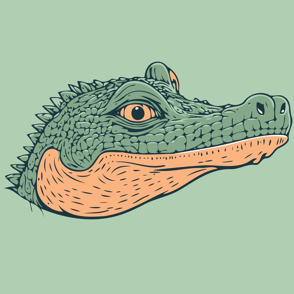 animal face reptile crocodile vector