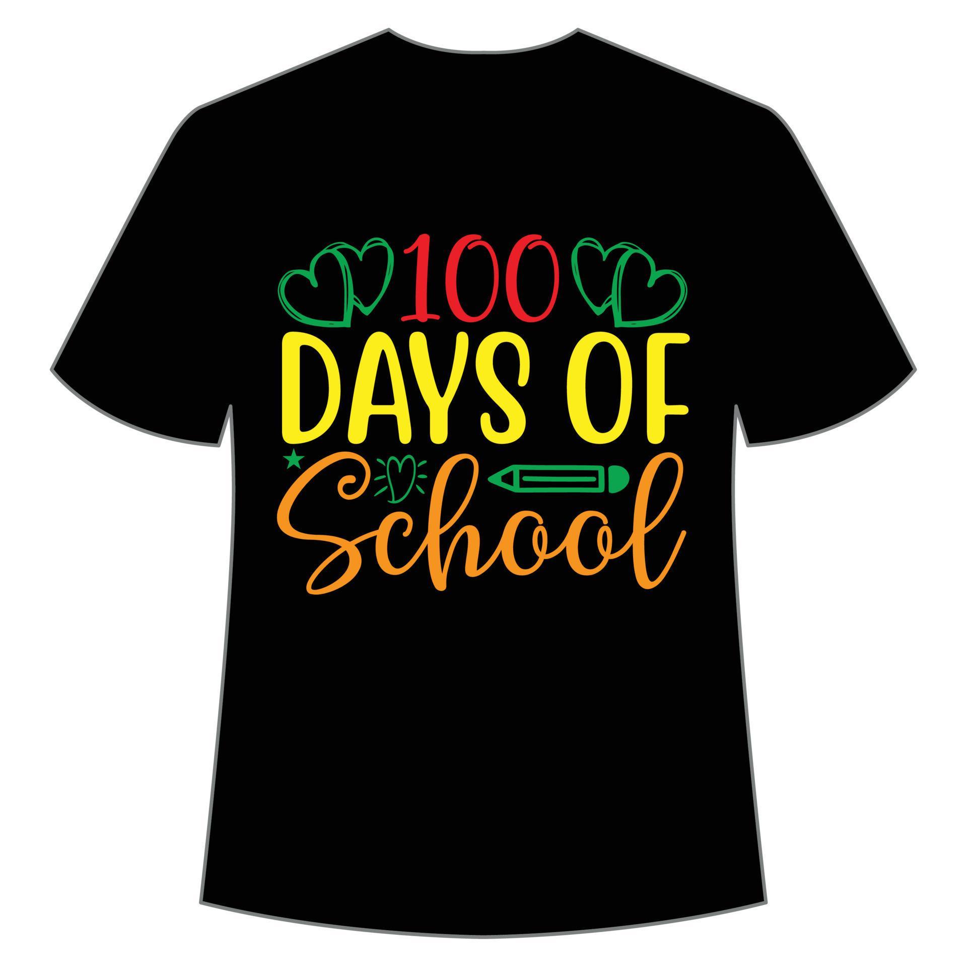 100 days of school tshirt Happy back to school day shirt print template, typography design for