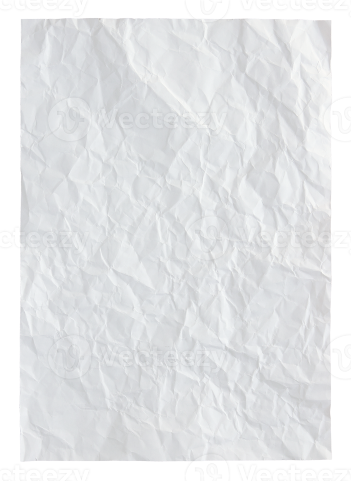 bianca spiegazzato carta isolato con ritaglio sentiero per modello png