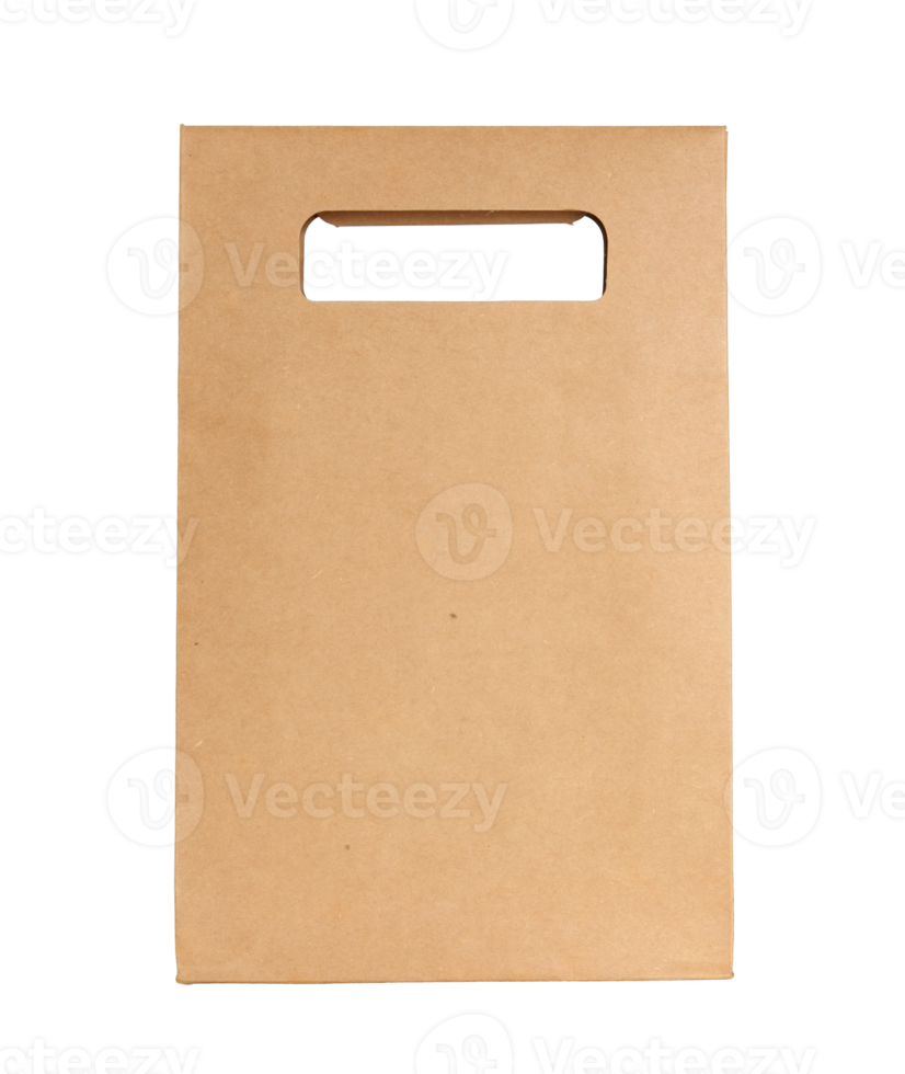 Brown paper bag isolated with clipping path for mockup png