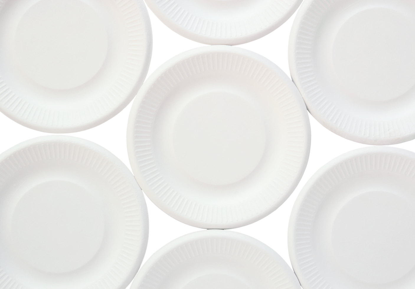 Free white disposable plate background isolated with clipping path