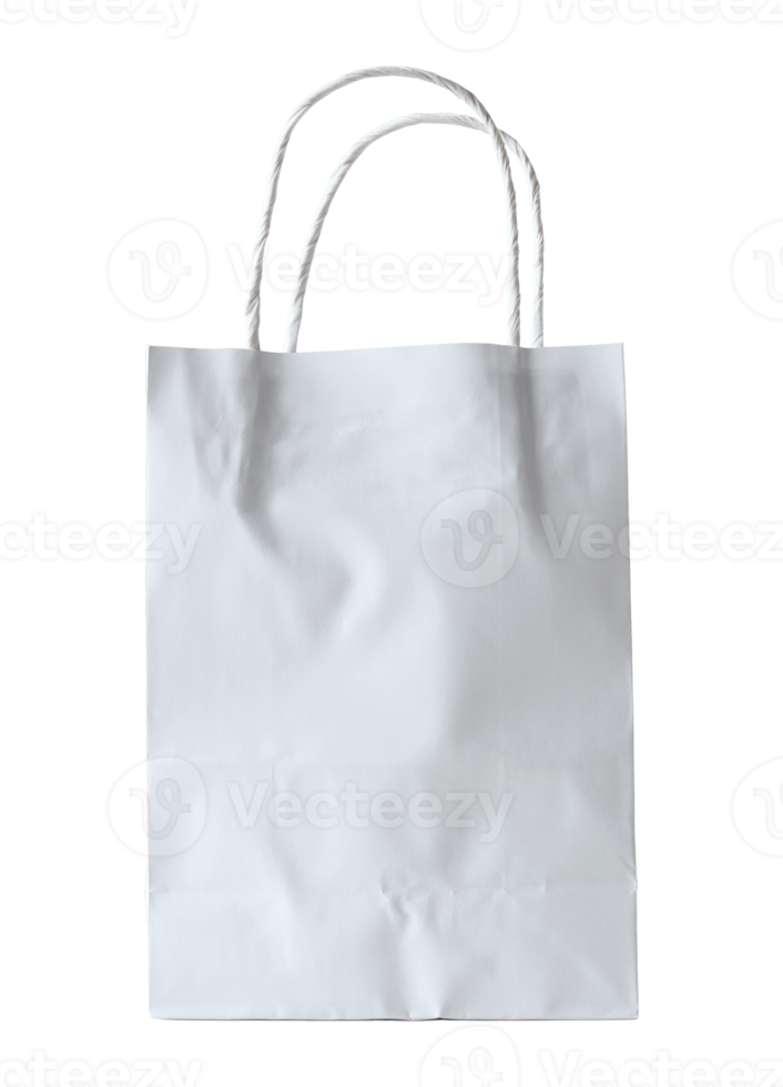 white paper bag isolated with clipping path for mockup png