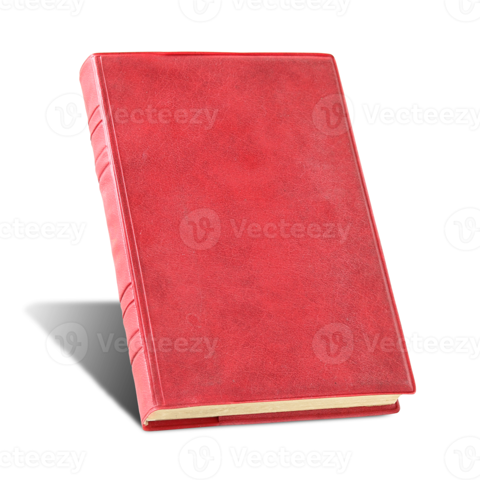 Old red book isolated with clipping pathfor mockup png