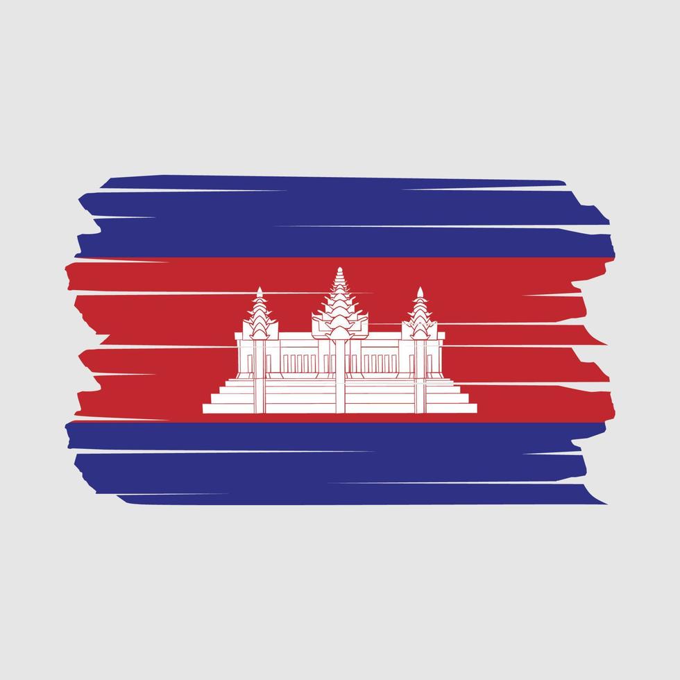 cepillo de bandera de camboya vector