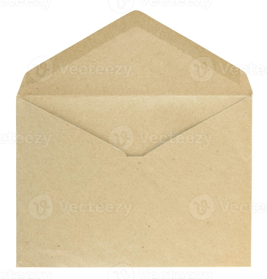 Blank envelope isolated with clipping path for mockup png