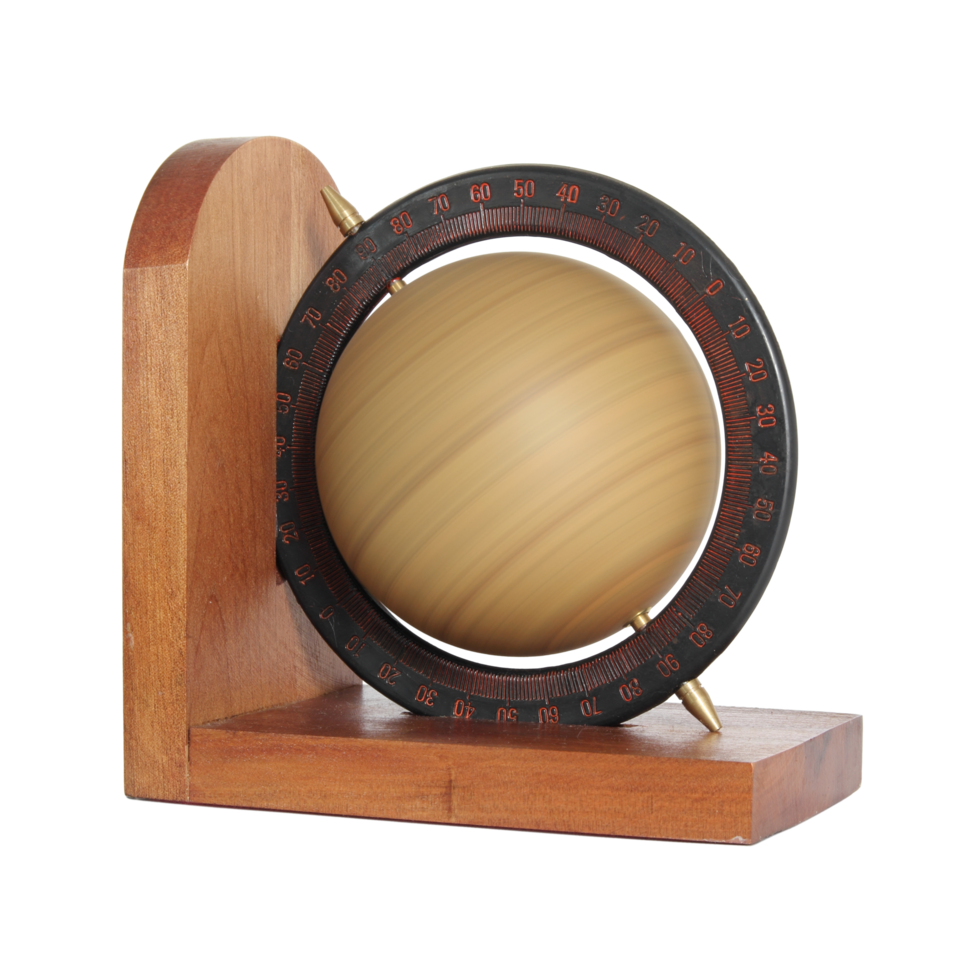 spinning vintage globe isolated with clipping path png
