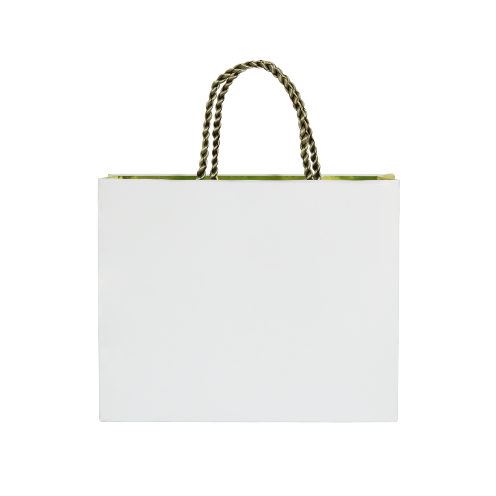 sac en papier blanc isolé avec chemin de détourage pour maquette png