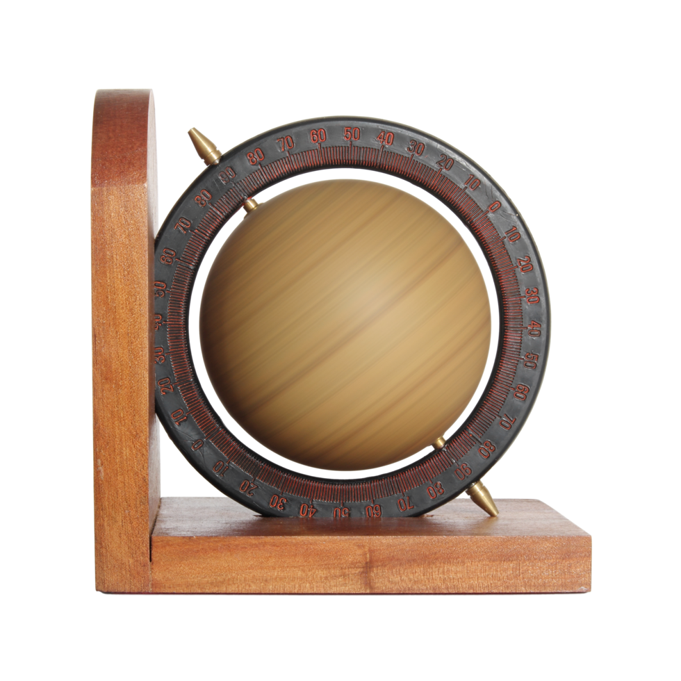 spinning vintage globe isolated with clipping path png