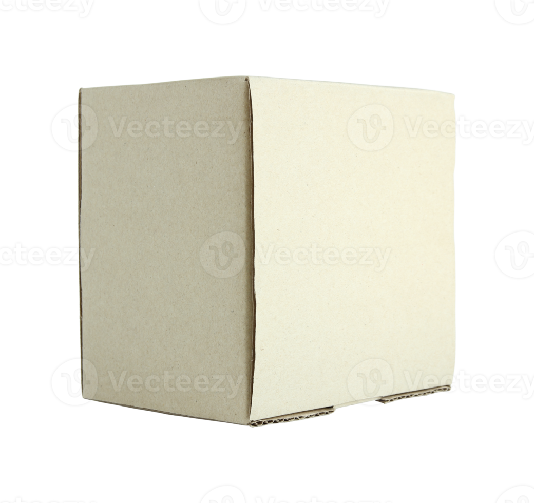 Blank cardboard box isolated with clipping path for mockup png