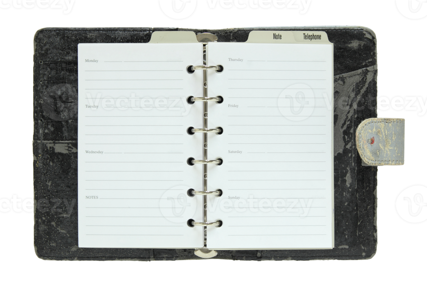 old notebook open isolated with clipping path for mockup png