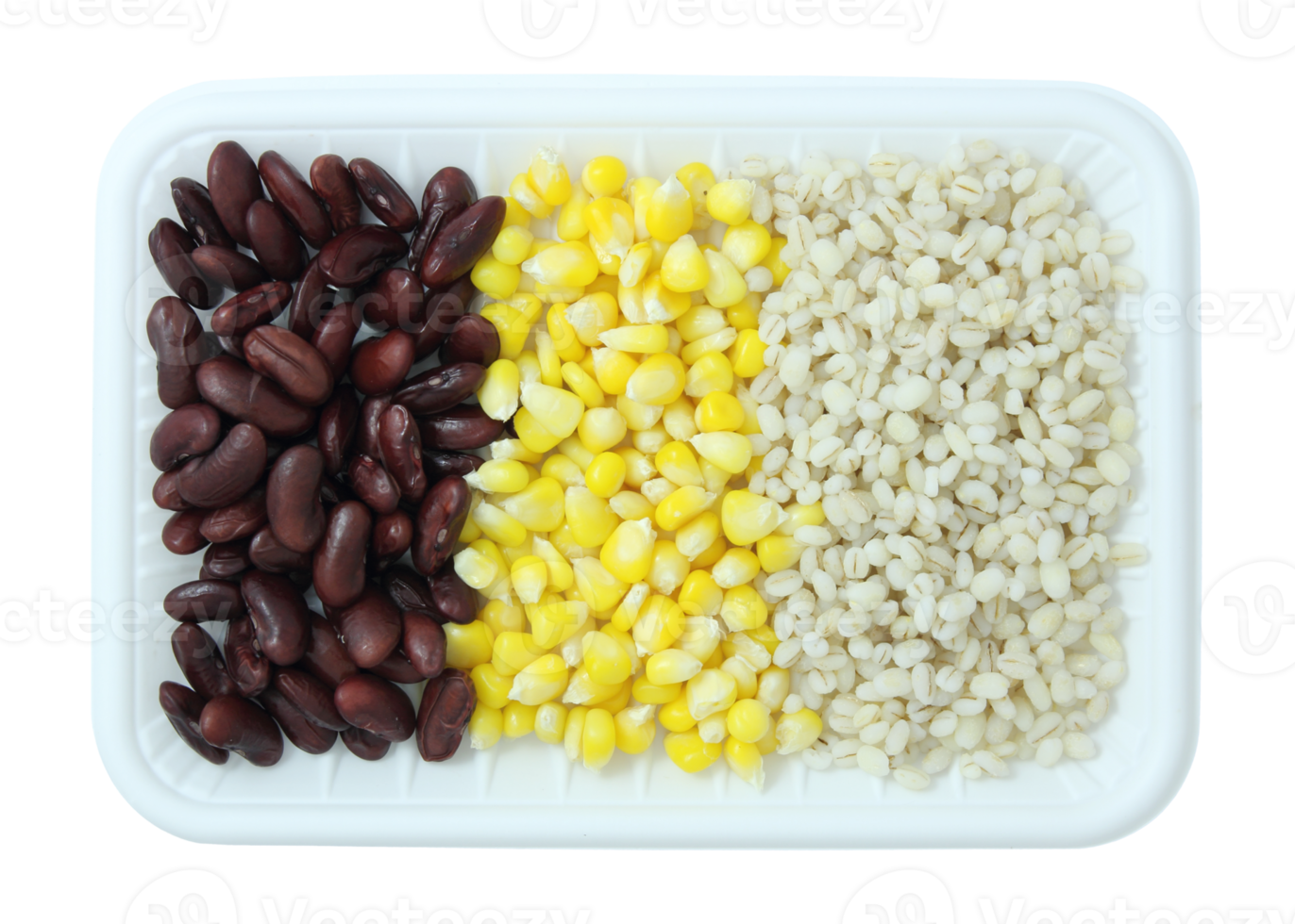 Cereal grains and seeds in the package isolated with clipping path