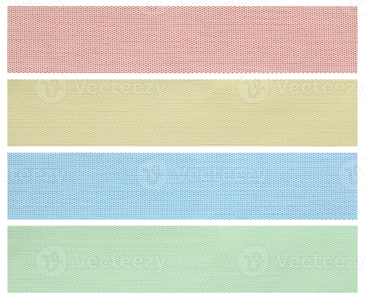 set of fabric swatch samples isolated with clipping path png