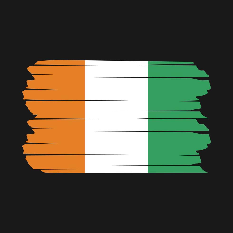 Ivory Coast Flag Brush vector