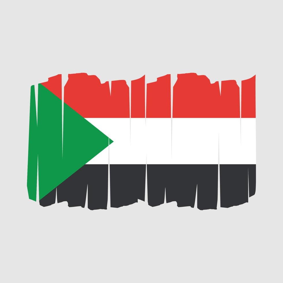 Sudan Flag Brush vector