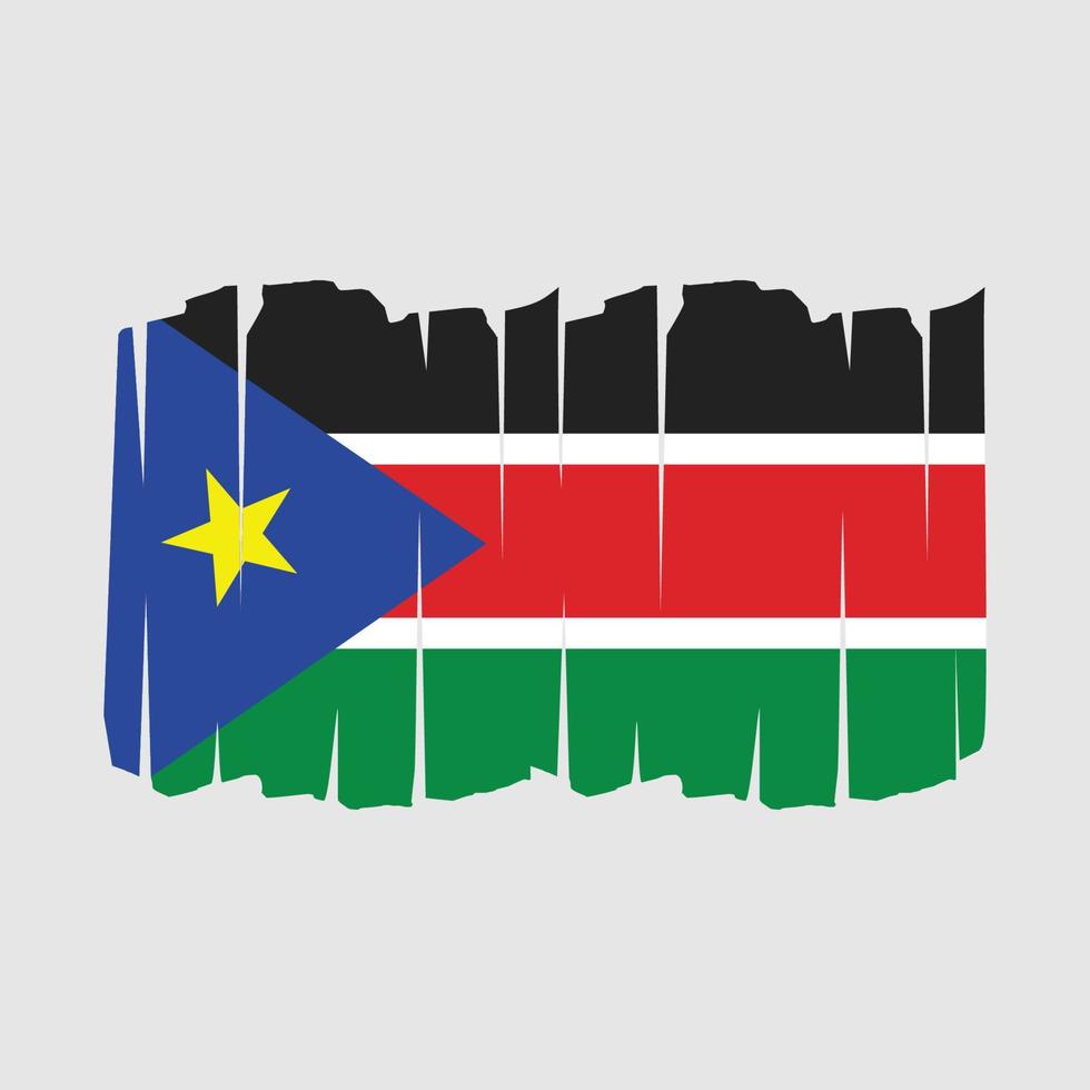 South Sudan Flag Brush vector