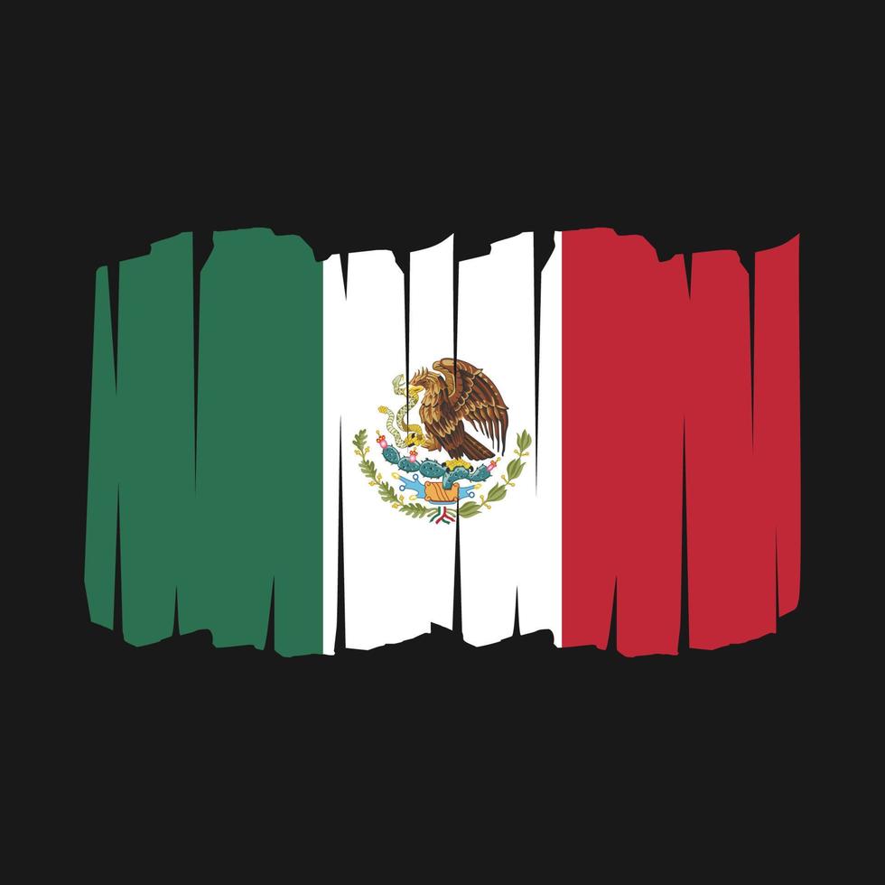 cepillo de bandera de méxico vector