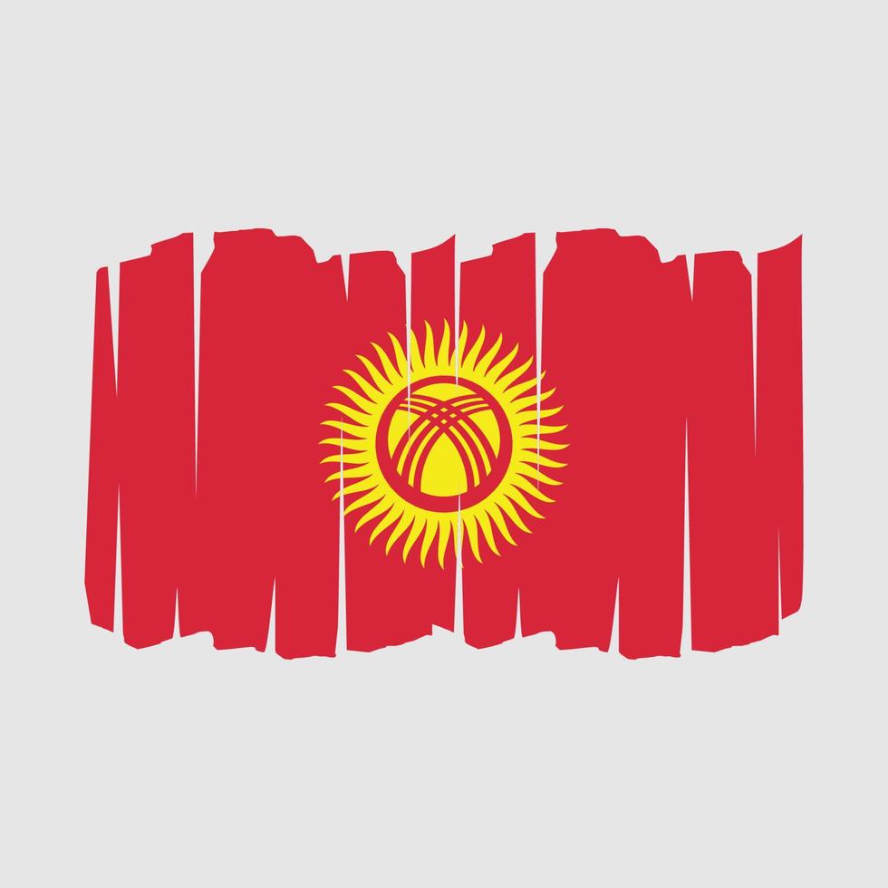 Kyrgyzstan Flag Brush vector