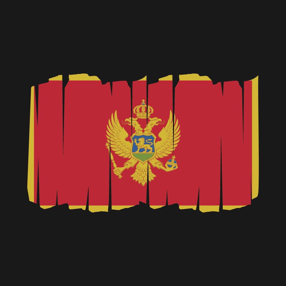 Montenegro Flag Brush vector