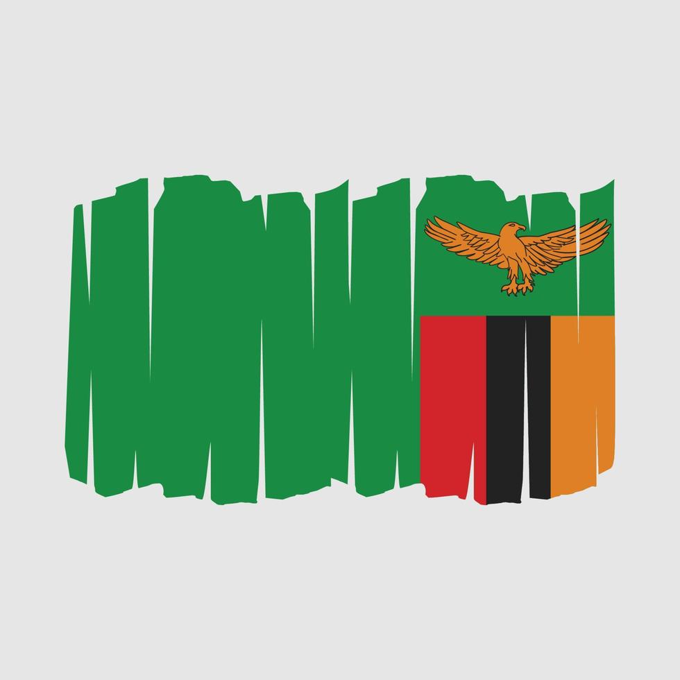 Zambia Flag Brush vector