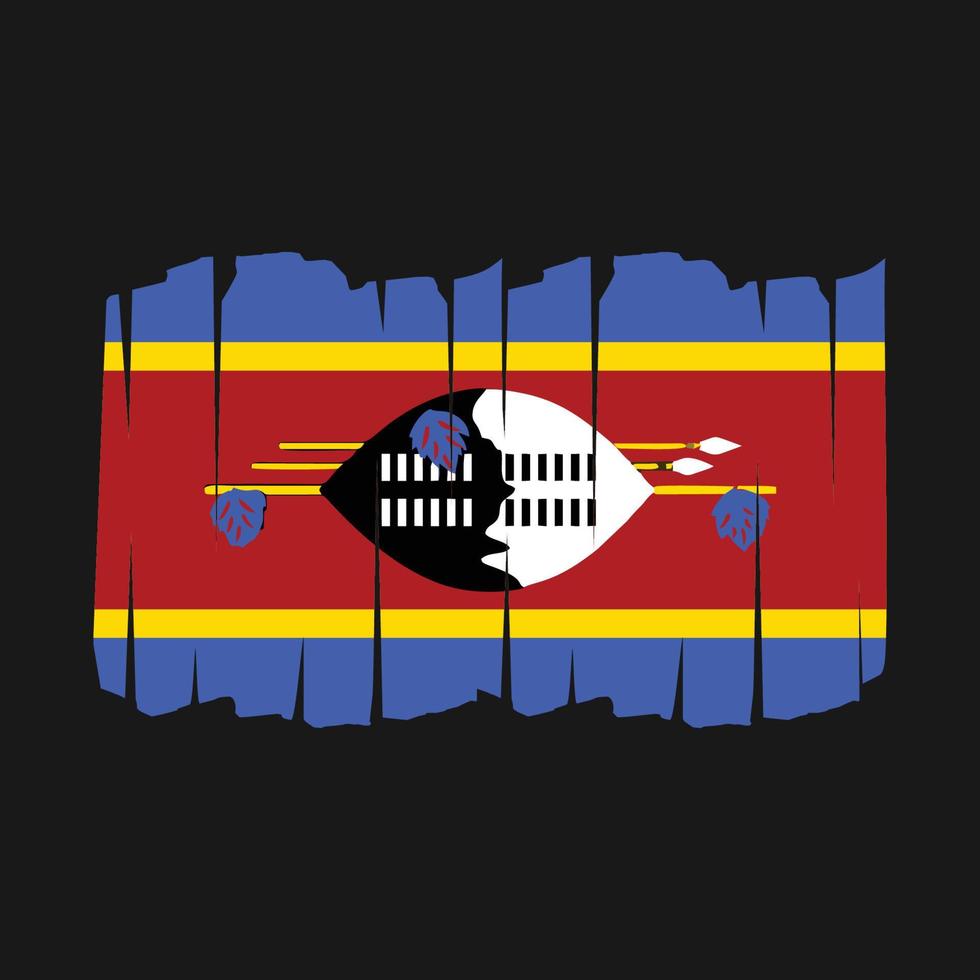 Swaziland Flag Brush vector