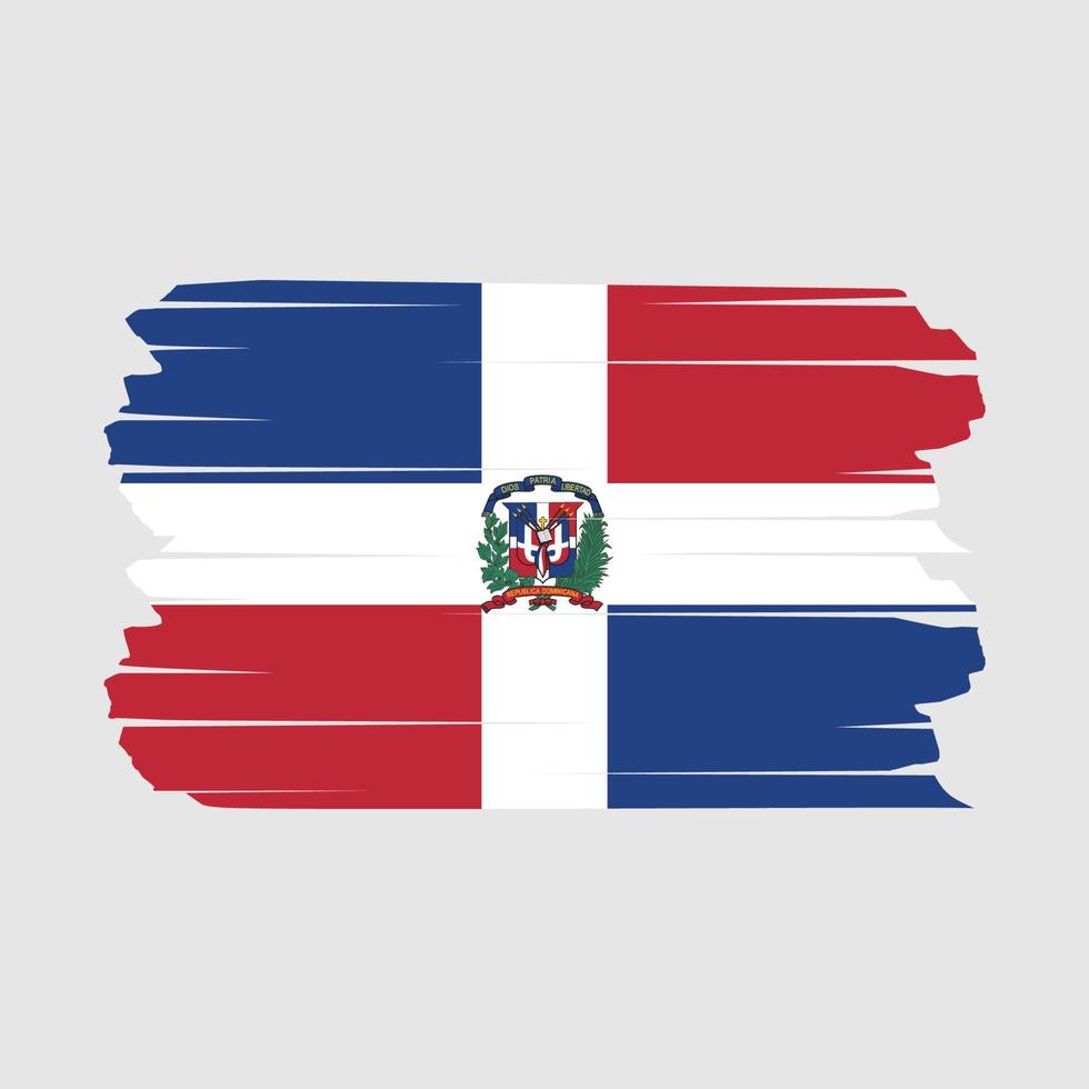 pincel de bandera de república dominicana vector