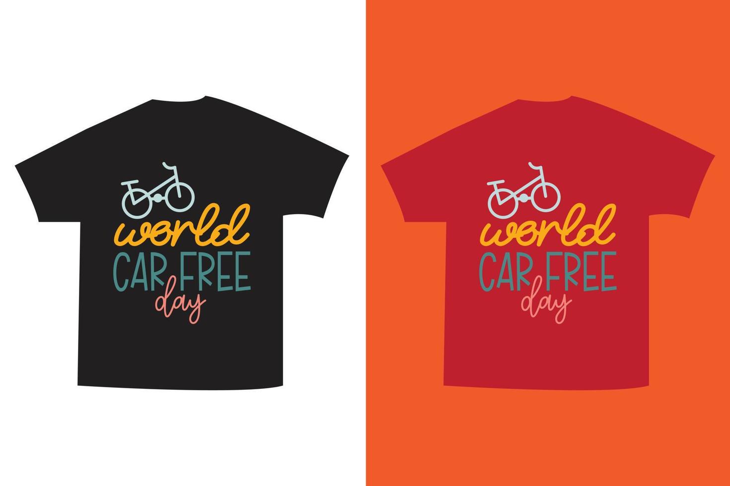 World car free day lettering phrase minimalistic linear t shirt hand drawn illustration vector
